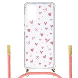 Funda Silicona Colgante Corazones para Samsung Galaxy S20 Plus