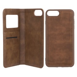 Funda Libro Multifuncional Marrón para iPhone 8 Plus