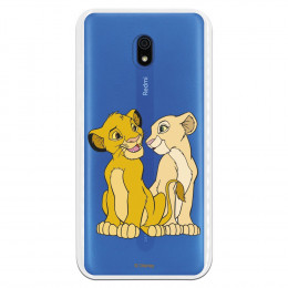 Funda para Xiaomi Redmi Note 8A Oficial de Disney Simba y Nala Silueta - El Rey León