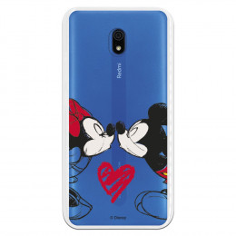 Funda para Xiaomi Redmi Note 8A Oficial de Disney Mickey y Minnie Beso - Clásicos Disney