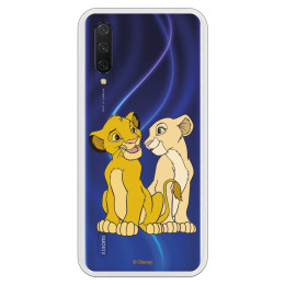 Funda para Xiaomi Mi 9 Lite Oficial de Disney Simba y Nala Silueta - El Rey León