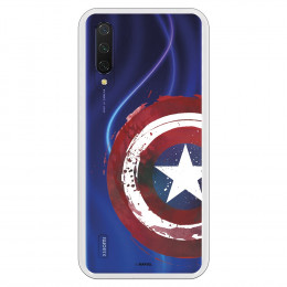 Funda para Xiaomi Mi 9 Lite Oficial de Marvel Capitán América Escudo Transparente - Marvel