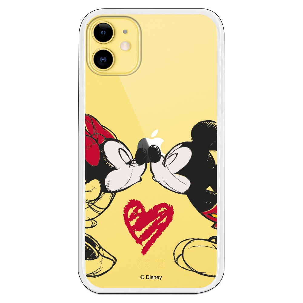 Coque pour iPhone 11 Officielle de Disney Mickey et Minnie Bisou -  Classiques Disney