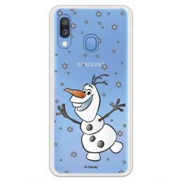 Funda para Samsung Galaxy A20E Oficial de Disney Olaf Transparente - Frozen