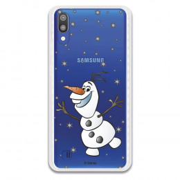 Funda para Samsung Galaxy A30 Oficial de Disney Olaf Transparente - Frozen