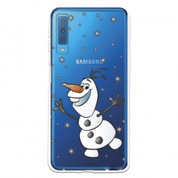 Funda para Samsung Galaxy A7 2018 Oficial de Disney Olaf Transparente - Frozen