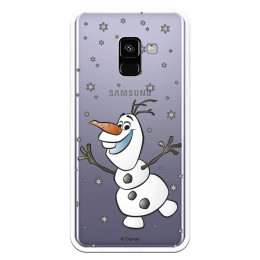 Funda para Samsung Galaxy A8 2018 Oficial de Disney Olaf Transparente - Frozen