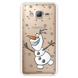 Funda para Samsung Galaxy J3 Oficial de Disney Olaf Transparente - Frozen