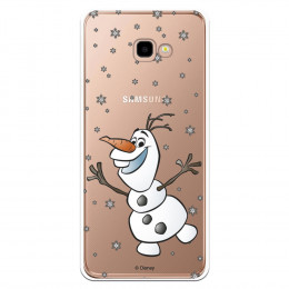 Funda para Samsung Galaxy J4 Plus Oficial de Disney Olaf Transparente - Frozen