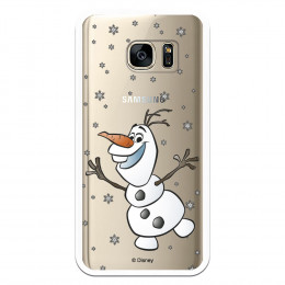 Funda para Samsung Galaxy S7 Oficial de Disney Olaf Transparente - Frozen