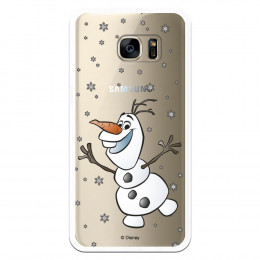 Funda para Samsung Galaxy S7 Edge Oficial de Disney Olaf Transparente - Frozen