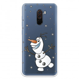 Funda para Xiaomi Pocophone F1 Oficial de Disney Olaf Transparente - Frozen