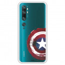 Funda para Xiaomi Mi Note 10 Oficial de Marvel Capitán América Escudo Transparente - Marvel