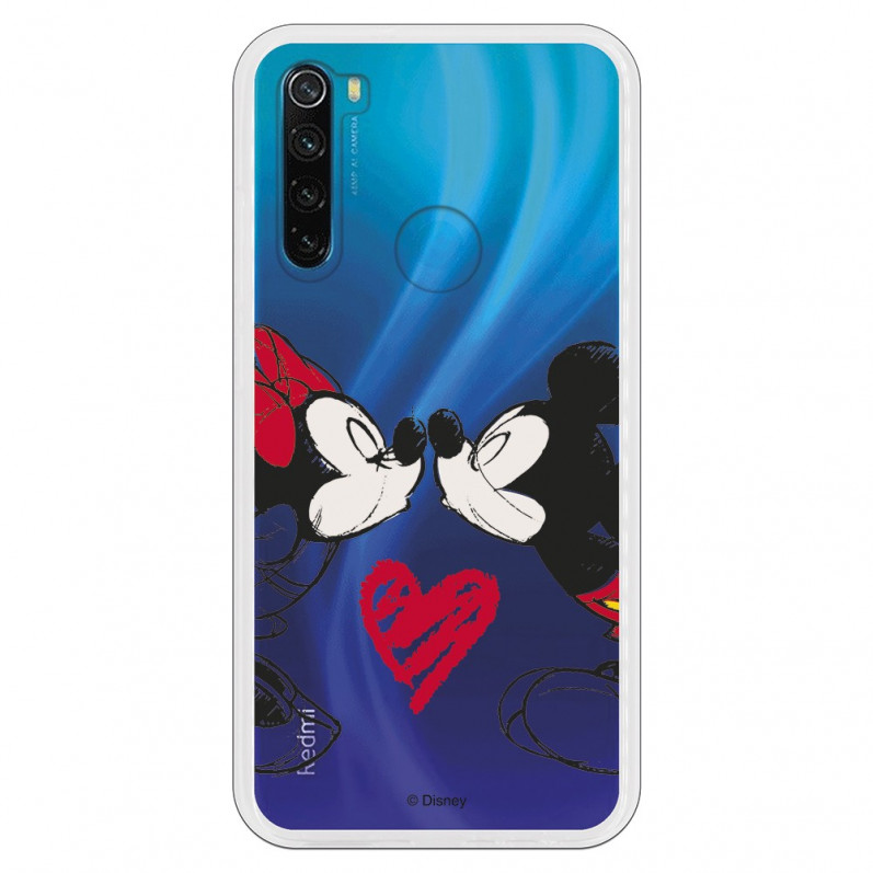 Funda para Xiaomi Redmi Note 8 Oficial de Disney Mickey y Minnie Beso - Clásicos Disney