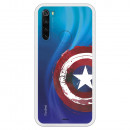 Funda para Xiaomi Redmi Note 8 Oficial de Marvel Capitán América Escudo Transparente - Marvel