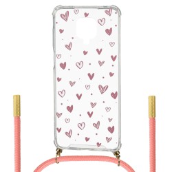 Funda Silicona Colgante Corazones para Xiaomi Redmi Note 9 Pro