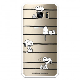 Funda para Samsung Galaxy S7 Edge Oficial de Peanuts Snoopy rayas - Snoopy