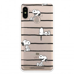Funda para Xiaomi Mi A2 Lite Oficial de Peanuts Snoopy rayas - Snoopy