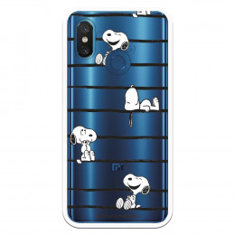 Funda para Xiaomi Mi 8 Pro Oficial de Peanuts Snoopy rayas - Snoopy