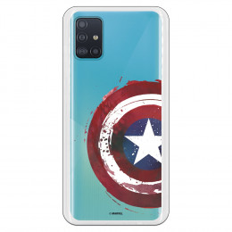 Funda para Samsung Galaxy A51 Oficial de Marvel Capitán América Escudo Transparente - Marvel
