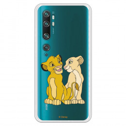 Funda para Xiaomi Mi Note 10 Pro Oficial de Disney Simba y Nala Silueta - El Rey León