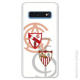 Carcasa Oficial Sevilla Escudos Pasado y Presente para Samsung Galaxy S10- La Casa de las Carcasas