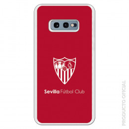 Carcasa Oficial Sevilla monocromo fondo rojo para Samsung Galaxy S10 Lite- La Casa de las Carcasas