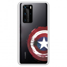 Funda para Huawei P40 Oficial de Marvel Capitán América Escudo Transparente - Marvel