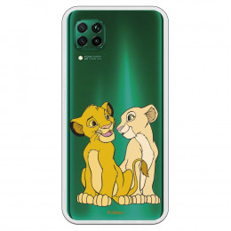 Funda para Huawei P40 Lite Oficial de Disney Simba y Nala Silueta - El Rey León
