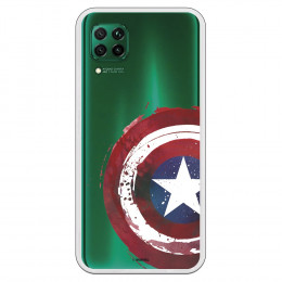 Funda para Huawei P40 Lite Oficial de Marvel Capitán América Escudo Transparente - Marvel