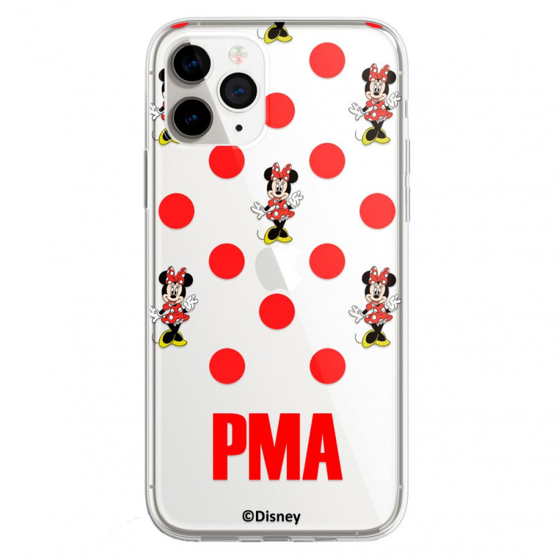 Coque téléphone portable Personnalisée Disney Avec ton nom Minnie Ronds - Licence Officielle de Disney