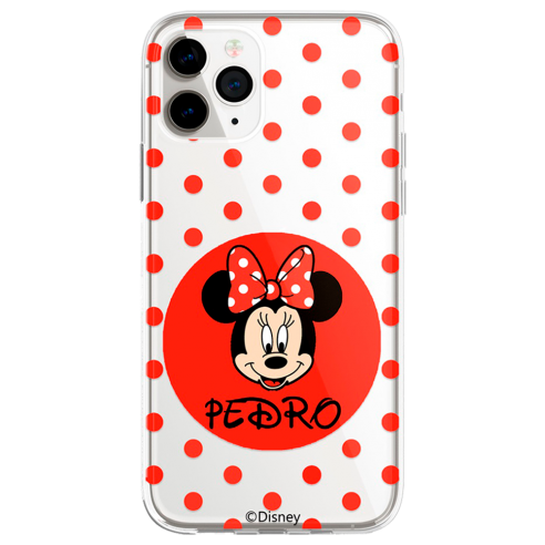 Coque téléphone portable Personnalisée Disney Avec ton nom Minnie Mouse - Licence Officielle de Disney