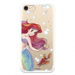 Carcasa Oficial Disney Sirenita y Sebastian Clear para iPhone 7 - La Casa de las Carcasas