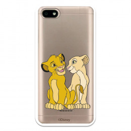 Carcasa Oficial Disney Simba y Nala transparente para Xiaomi Redmi 6A - El Rey León- La Casa de las Carcasas