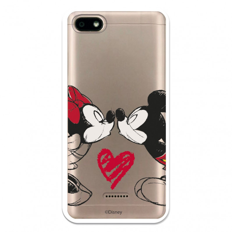 Coque pour Xiaomi Redmi 6A Officielle de Disney Mickey et Minnie Bisou - Classiques Disney