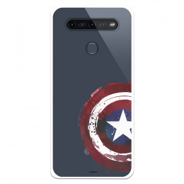 Funda para LG K51S Oficial de Marvel Capitán América Escudo Transparente - Marvel