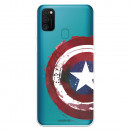 Funda para Samsung Galaxy M21 Oficial de Marvel Capitán América Escudo Transparente - Marvel