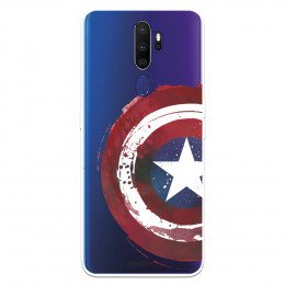 Funda para Oppo A5 2020 Oficial de Marvel Capitán América Escudo Transparente - Marvel