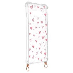 Funda Silicona Colgante Corazones para Samsung Galaxy S10 Plus