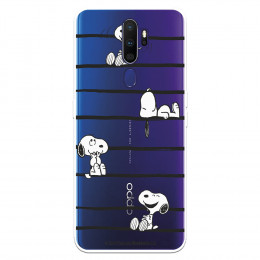Funda para Oppo A5 2020 Oficial de Peanuts Snoopy rayas - Snoopy