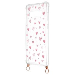 Funda Silicona Colgante Corazones para Samsung Galaxy S10 Plus