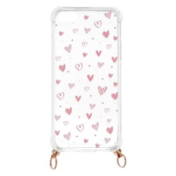 Funda Silicona Colgante Corazones para iPhone 5