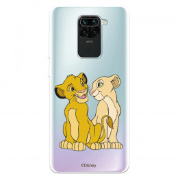 Funda para Xiaomi Redmi Note 9 Oficial de Disney Simba y Nala Silueta - El Rey León