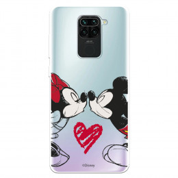 Funda para Xiaomi Redmi Note 9 Oficial de Disney Mickey y Minnie Beso - Clásicos Disney
