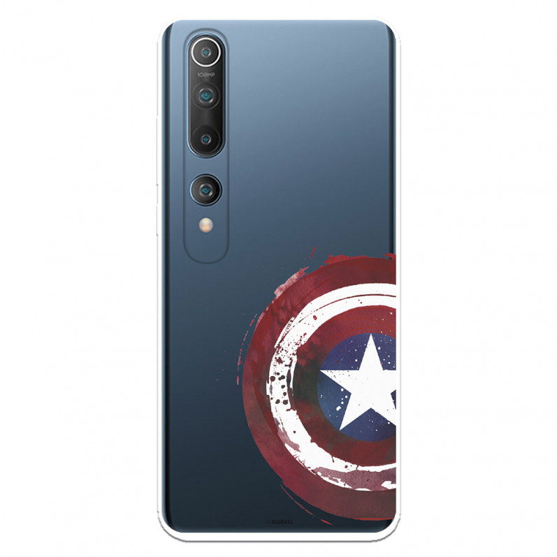Funda para Xiaomi Mi 10 Oficial de Marvel Capitán América Escudo Transparente - Marvel