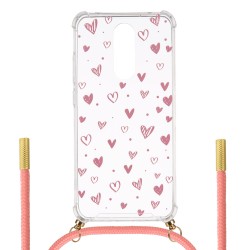 Funda Silicona Colgante Corazones para LG K40