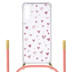 Funda Silicona Colgante Corazones para Samsung Galaxy A70