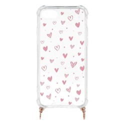 Funda Silicona Colgante Corazones para iPhone 7