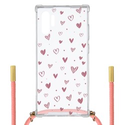 Funda Silicona Colgante Corazones para Samsung Galaxy Note 10Plus