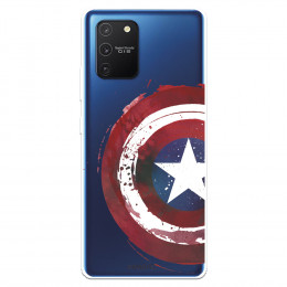 Funda para Samsung Galaxy A91 Oficial de Marvel Capitán América Escudo Transparente - Marvel